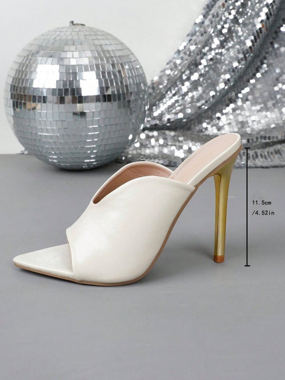 Apricot Sexy Women's Gold Heeled Sandals - Picture 3 of 8
